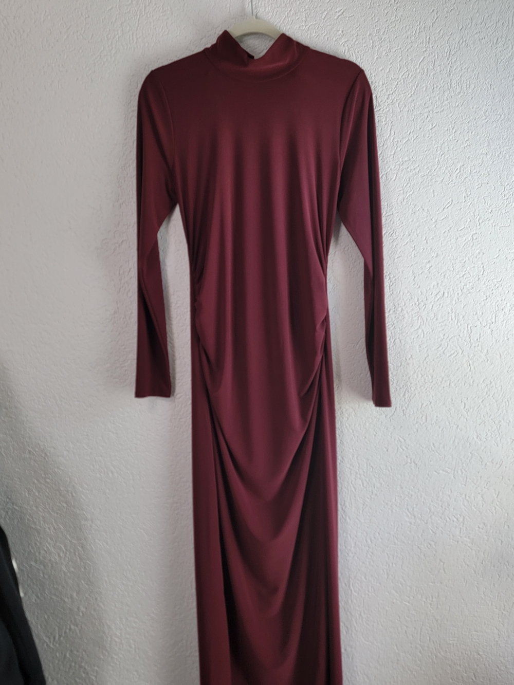 Aritzia Burgundy Long Sleeve Backless Maxi Dress